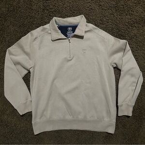 Izod Cream and Tan Zip Up Sweater